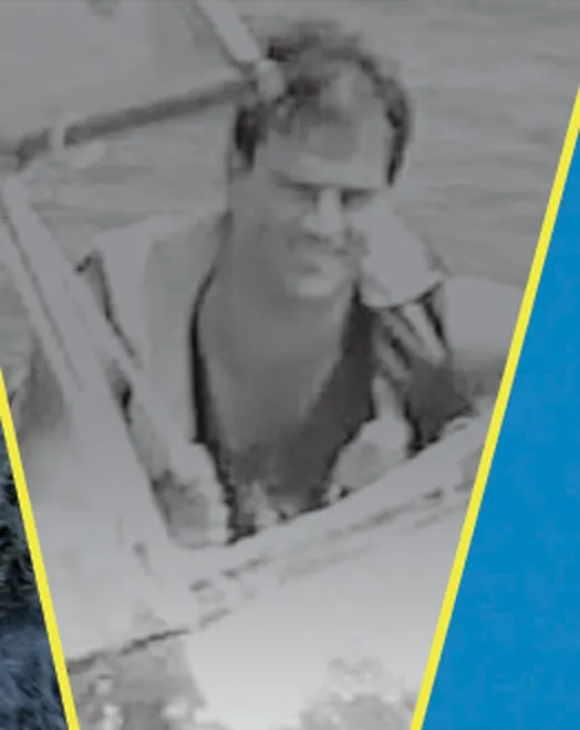 A man lying in a small raft under a hand-held sail, from the 2012 Face Level flyer